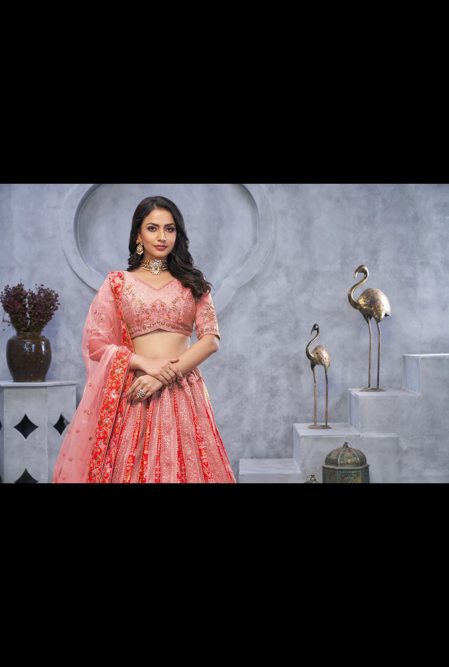 White pink Designer lehenga