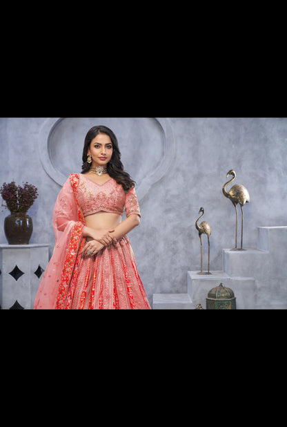 White pink Designer lehenga