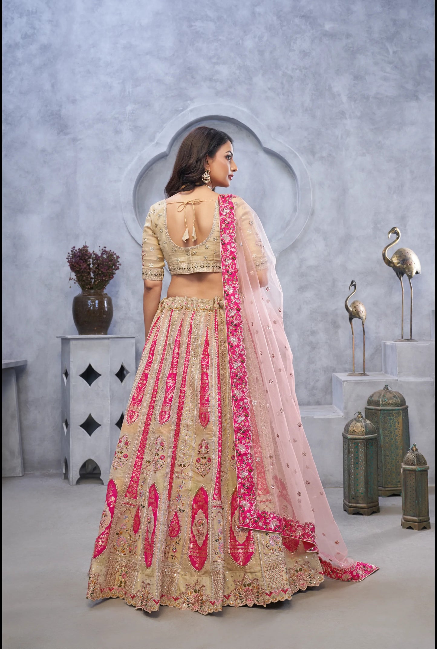 White pink Designer lehenga