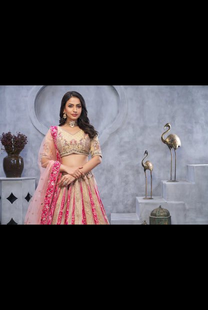 White pink Designer lehenga