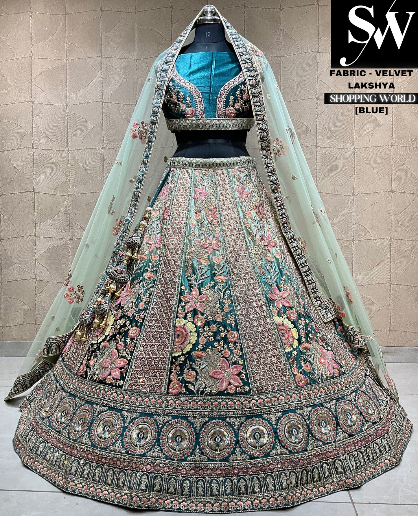 Algo diferente Lehenga azul