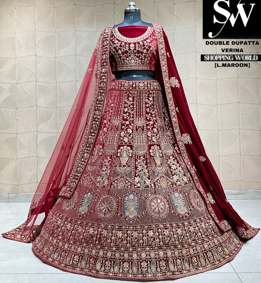 Pleasing light maroon Lehenga