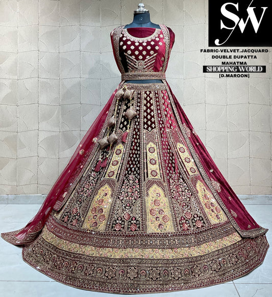 Amazing dark maroon Lehenga