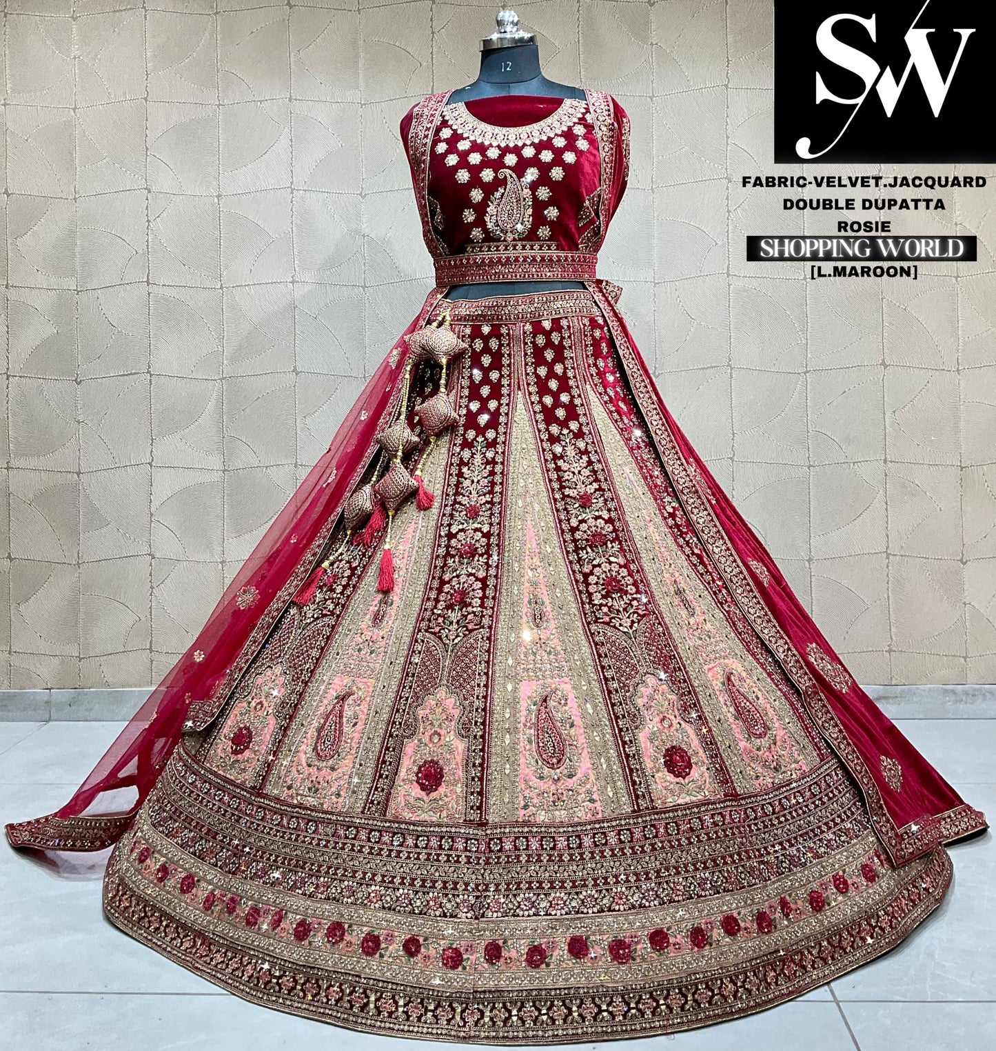 Awesome light maroon Lehenga