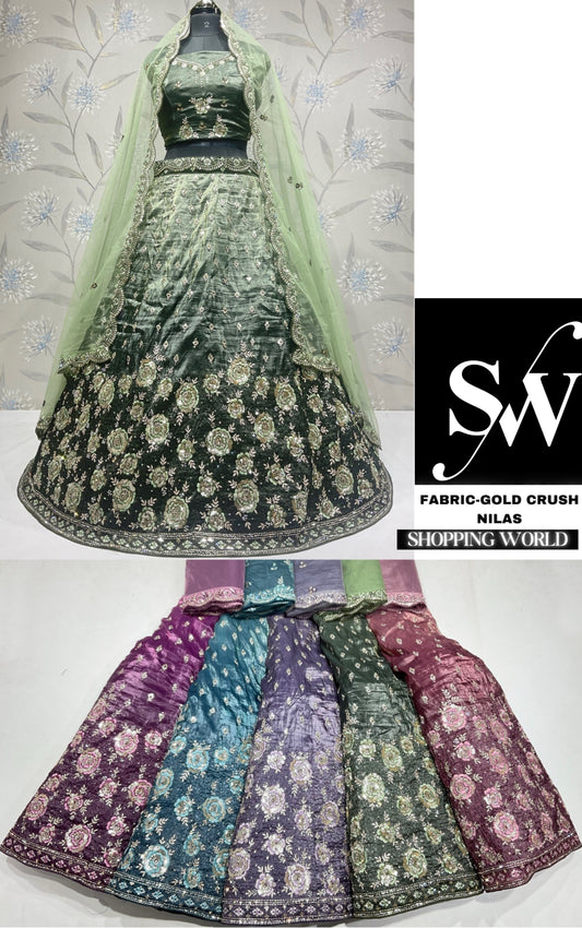 Lehenga verde de buen aspecto