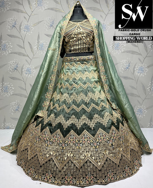 Hermosa lehenga verde mehendi