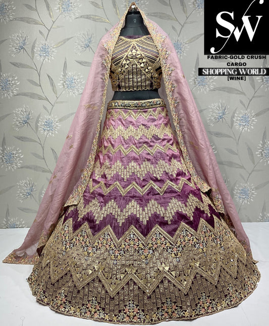 Impresionante lehenga de vino