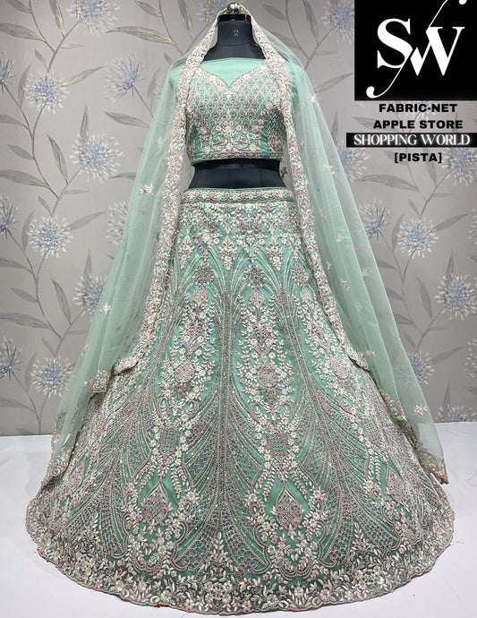 Awesome pista green Lehenga