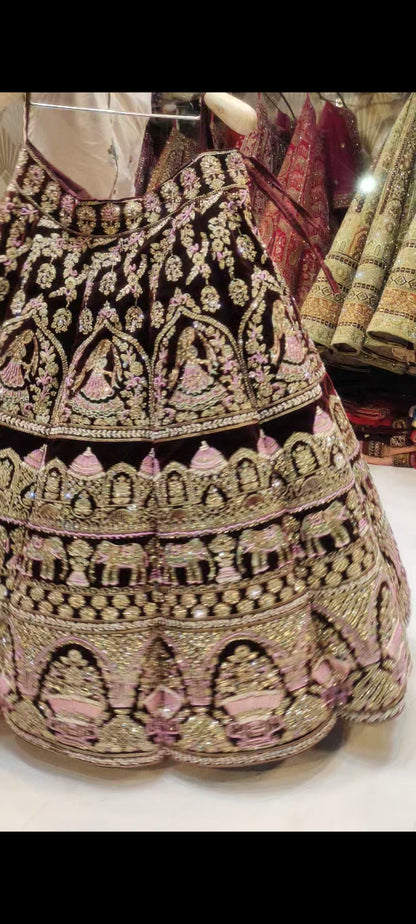 Maroon Handwork Lehenga