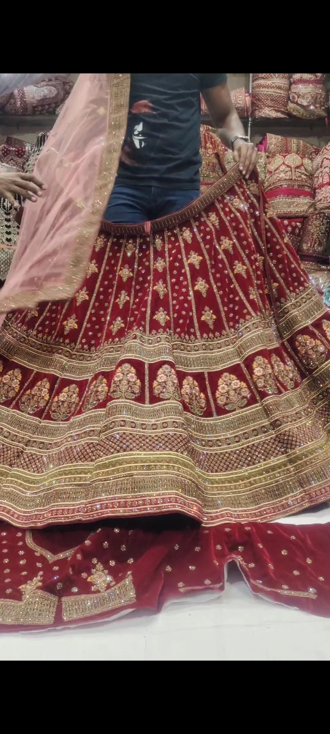 Amazing Red maroon bridal Lehenga