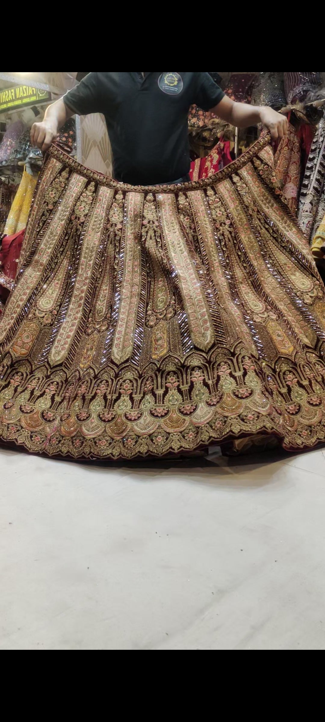 Multi Kali contrast meroon Lehenga