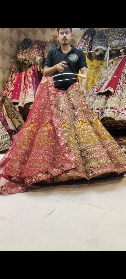 Multi Colour Heavy Bridal  Lehenga