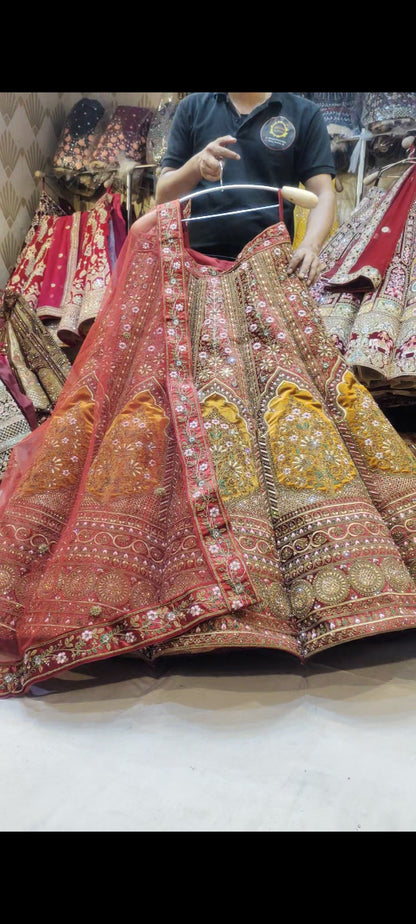 Multi Colour Heavy Bridal  Lehenga