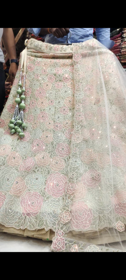 Floral peach girlish Dress lehenga