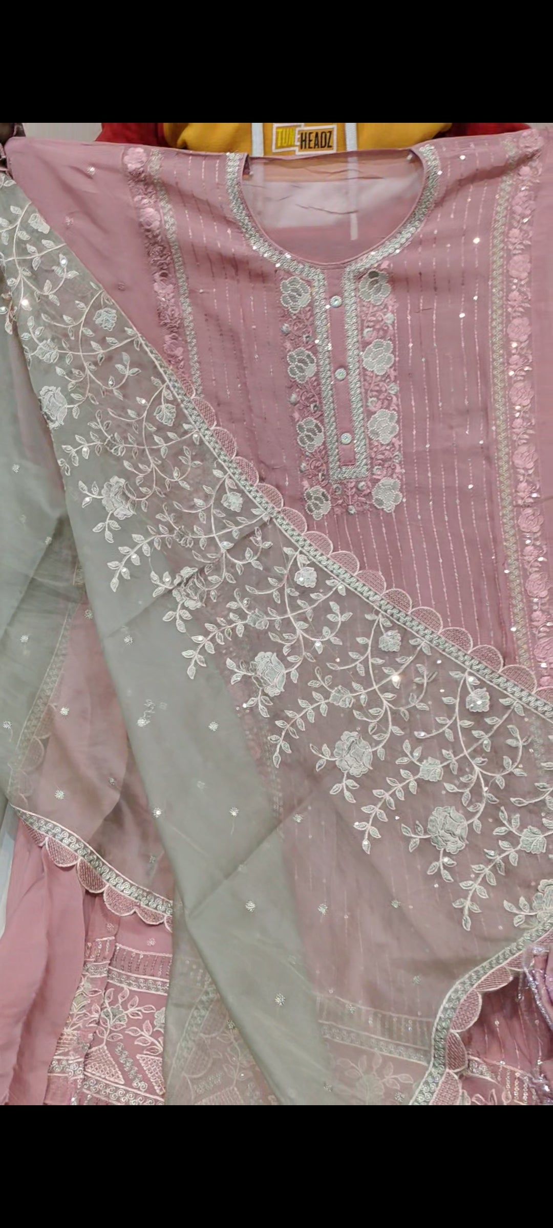 Pink Designer Unstitched Suit