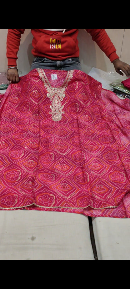 Red pink Designer Unstitched Suit