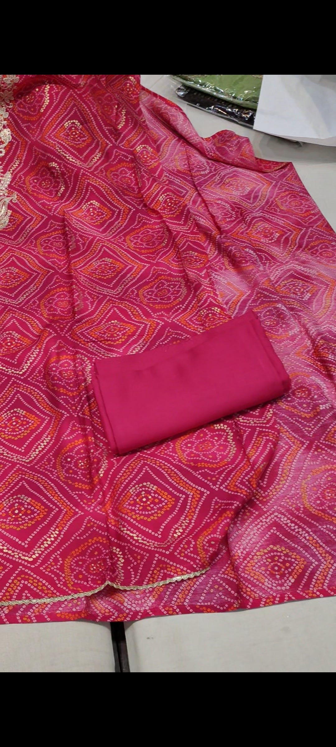 Red pink Designer Unstitched Suit