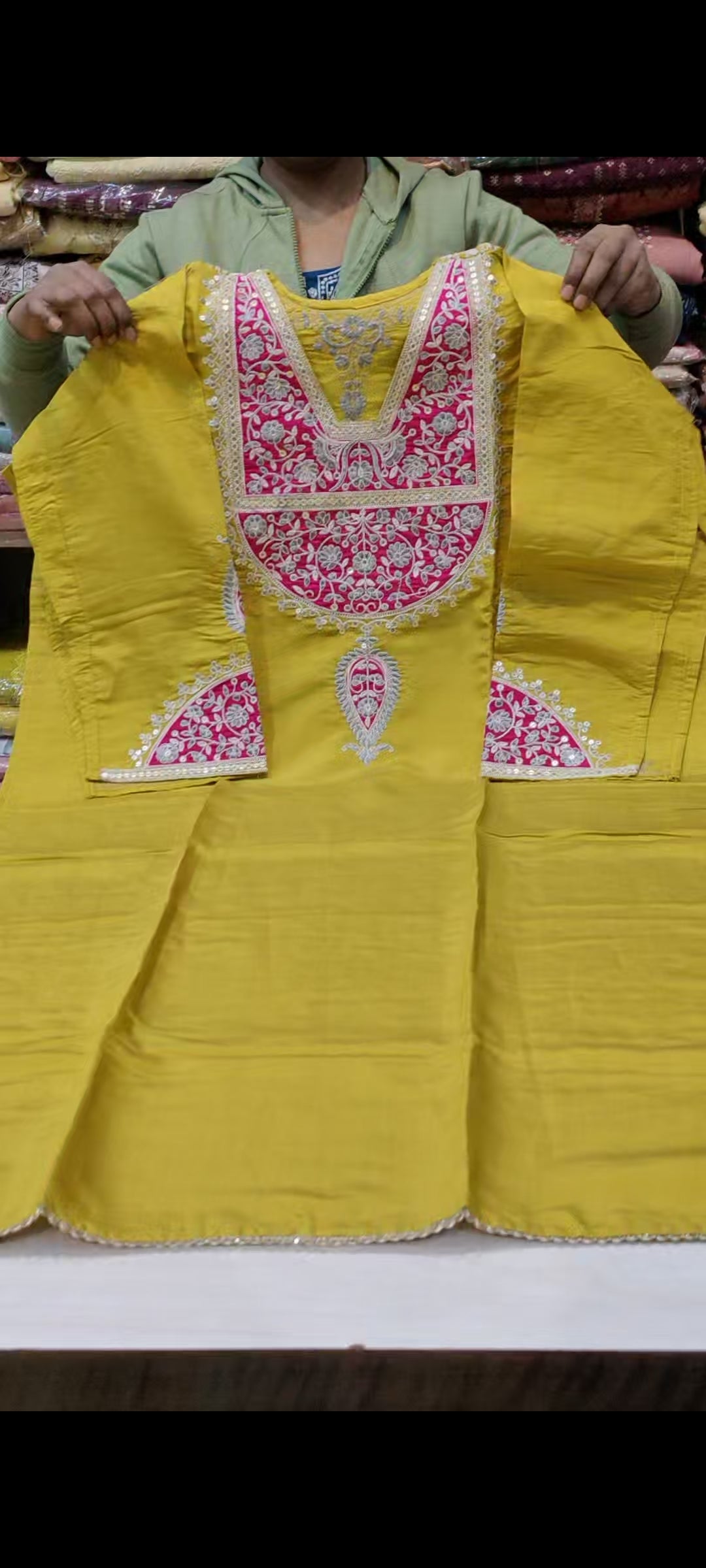 Yellow,haldi Designer Unstitched Suit