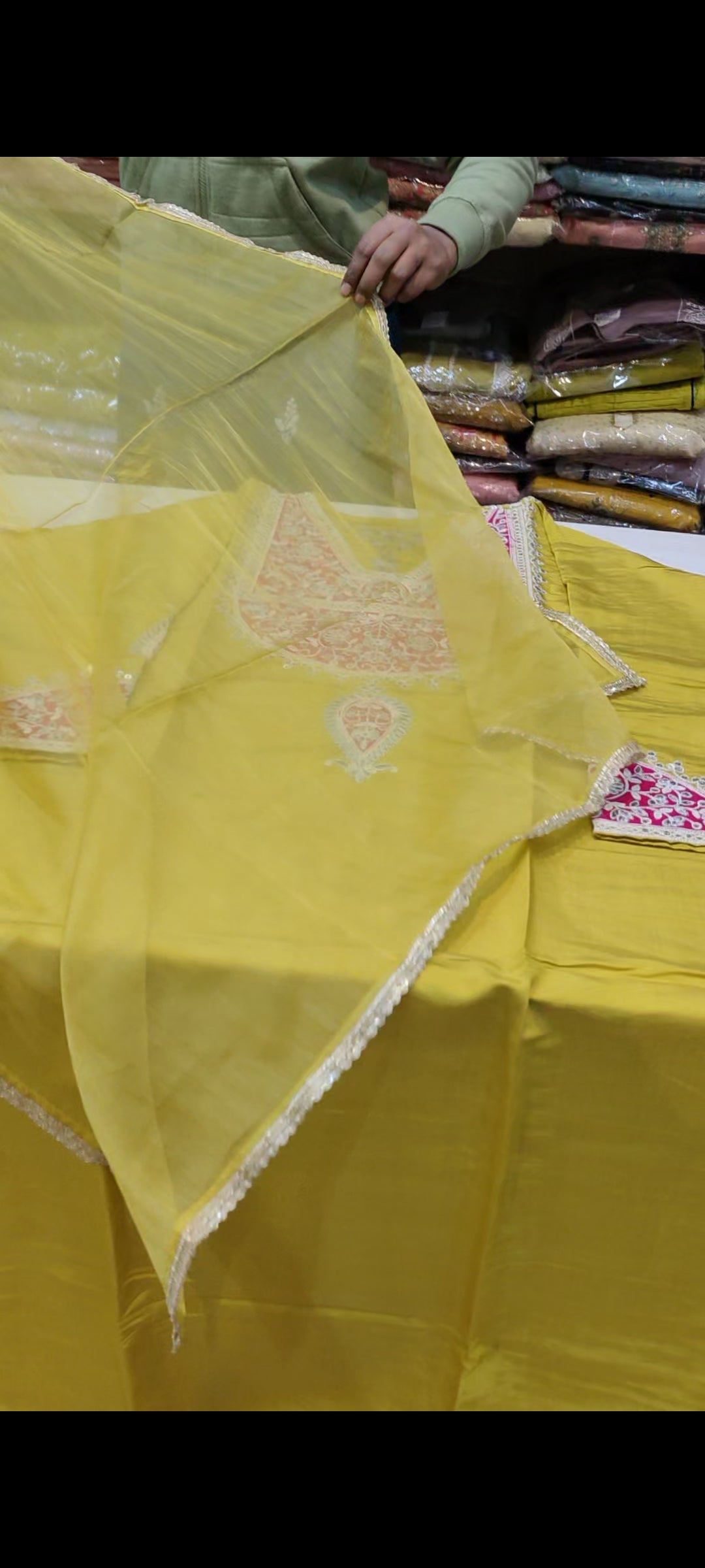 Yellow,haldi Designer Unstitched Suit