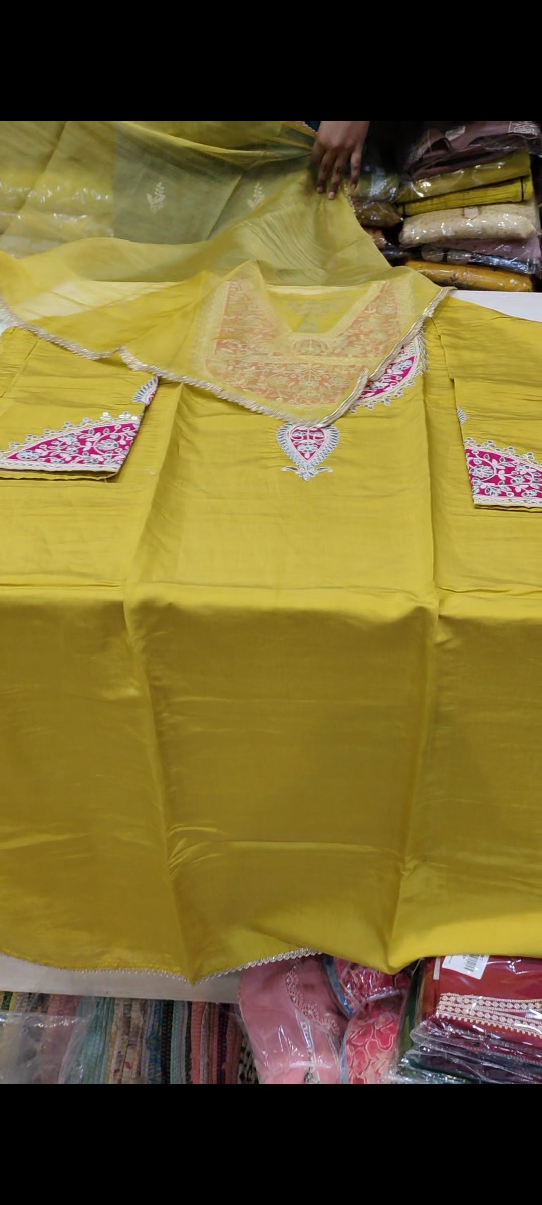 Yellow,haldi Designer Unstitched Suit