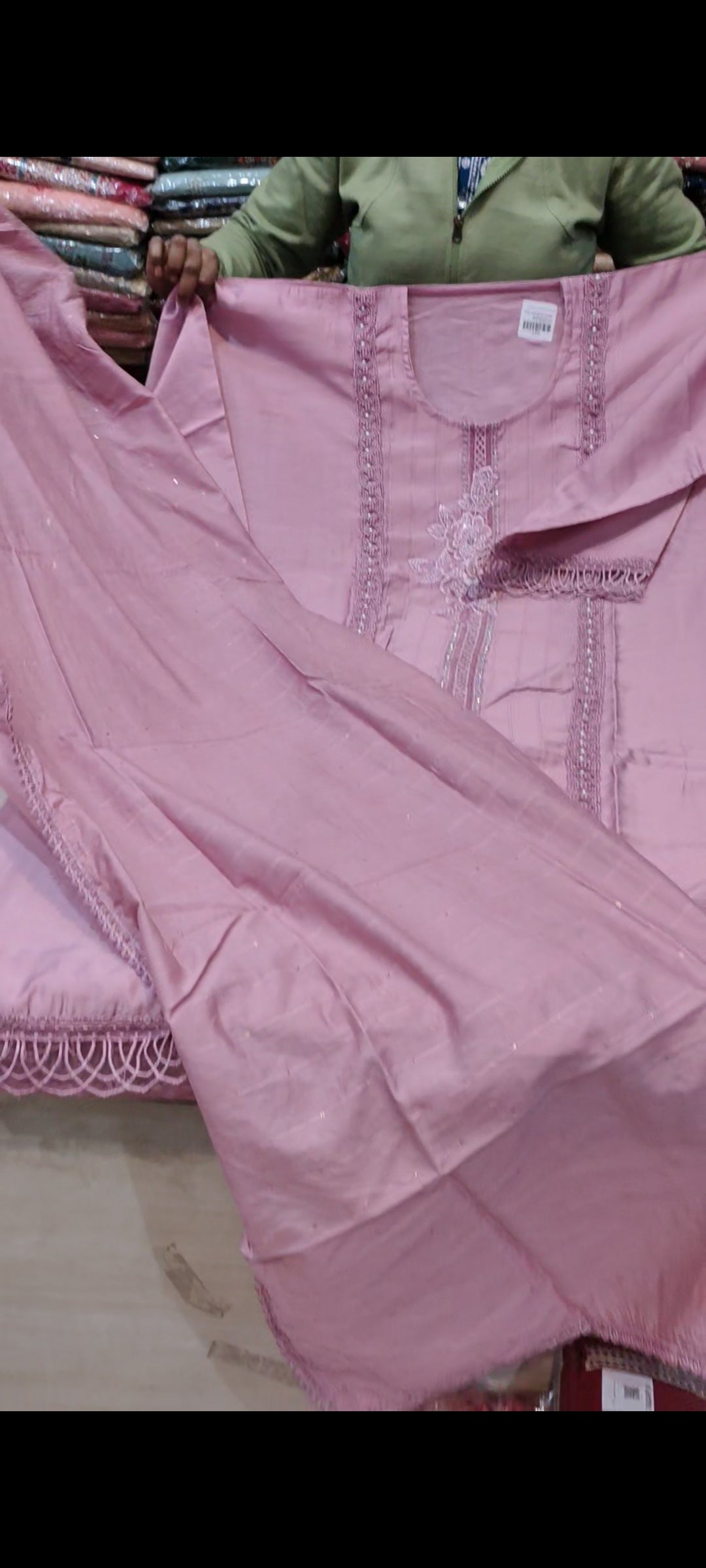 Pink peach Designer Unstitched Suit