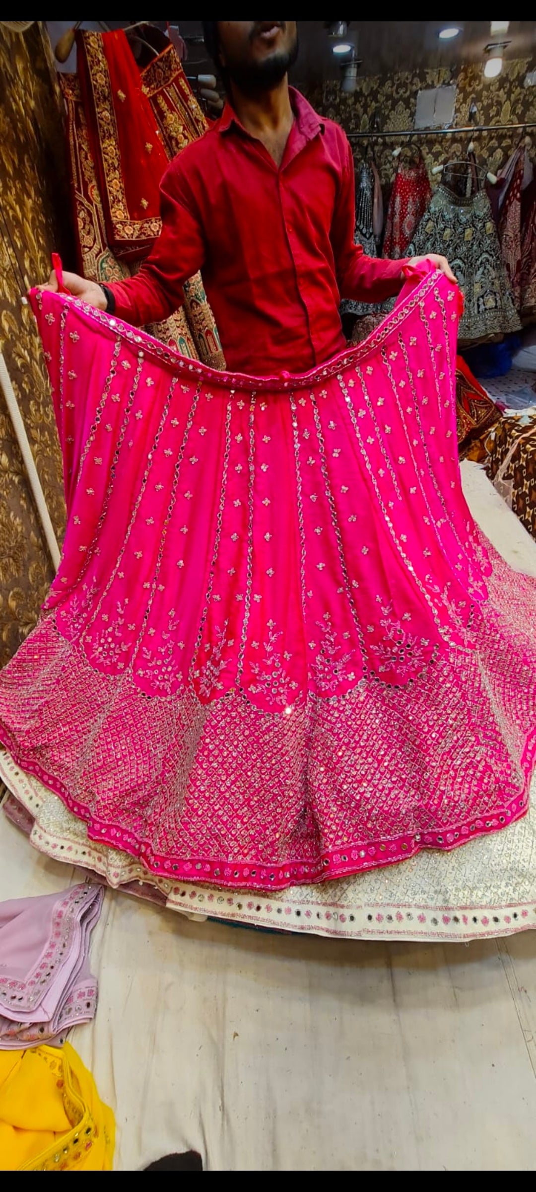 Hermosa lehenga rosa