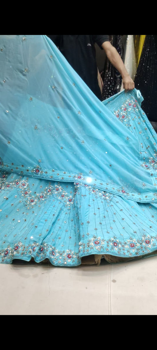 Lehenga de diseñador azul