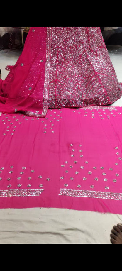 Lehenga con trabajo de espejo