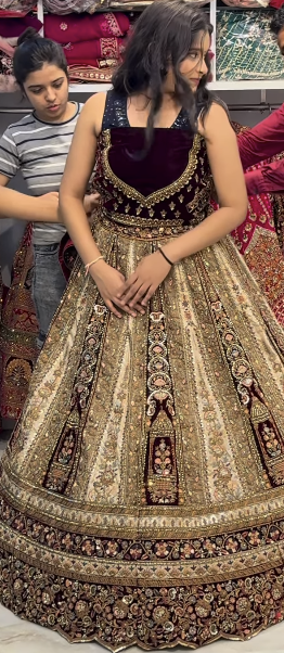 Designer Maroon Ivory bridal Happy customer lehenga