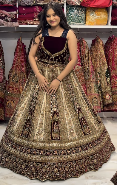 Designer Maroon Ivory bridal Happy customer lehenga