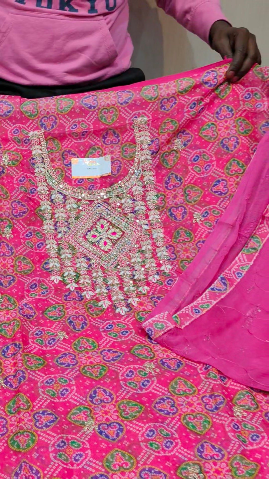 Pink, Designer Unstitched Suit