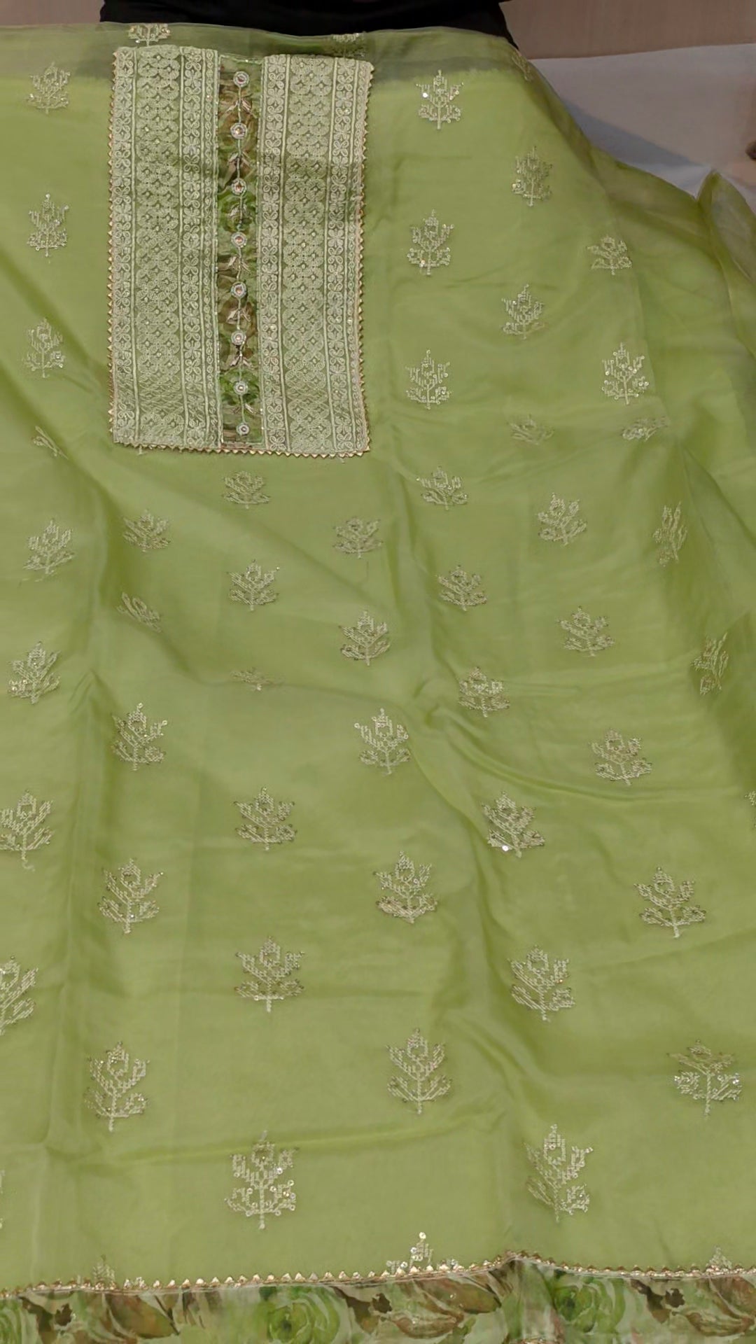 Green Designer Unstitched Suit