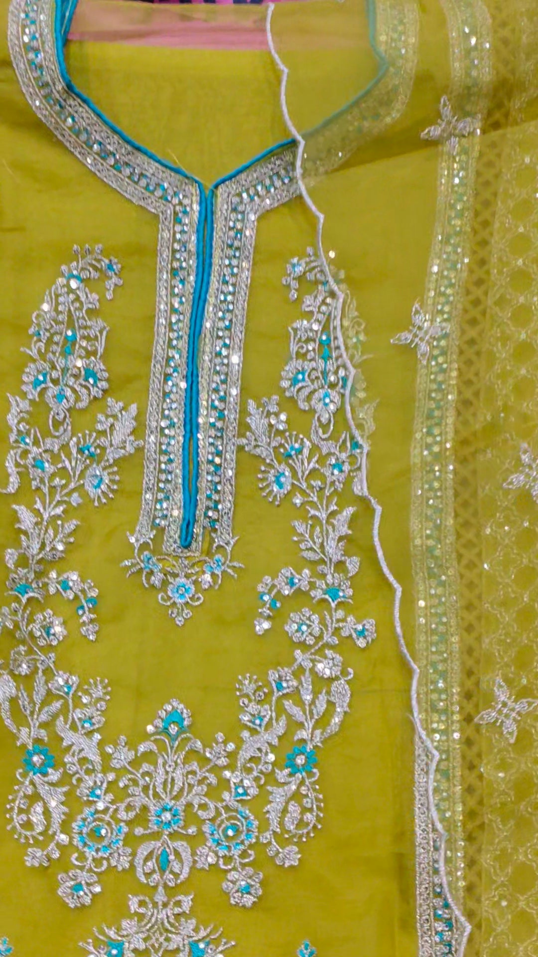 Yellow, haldi Designer Unstitched Suit