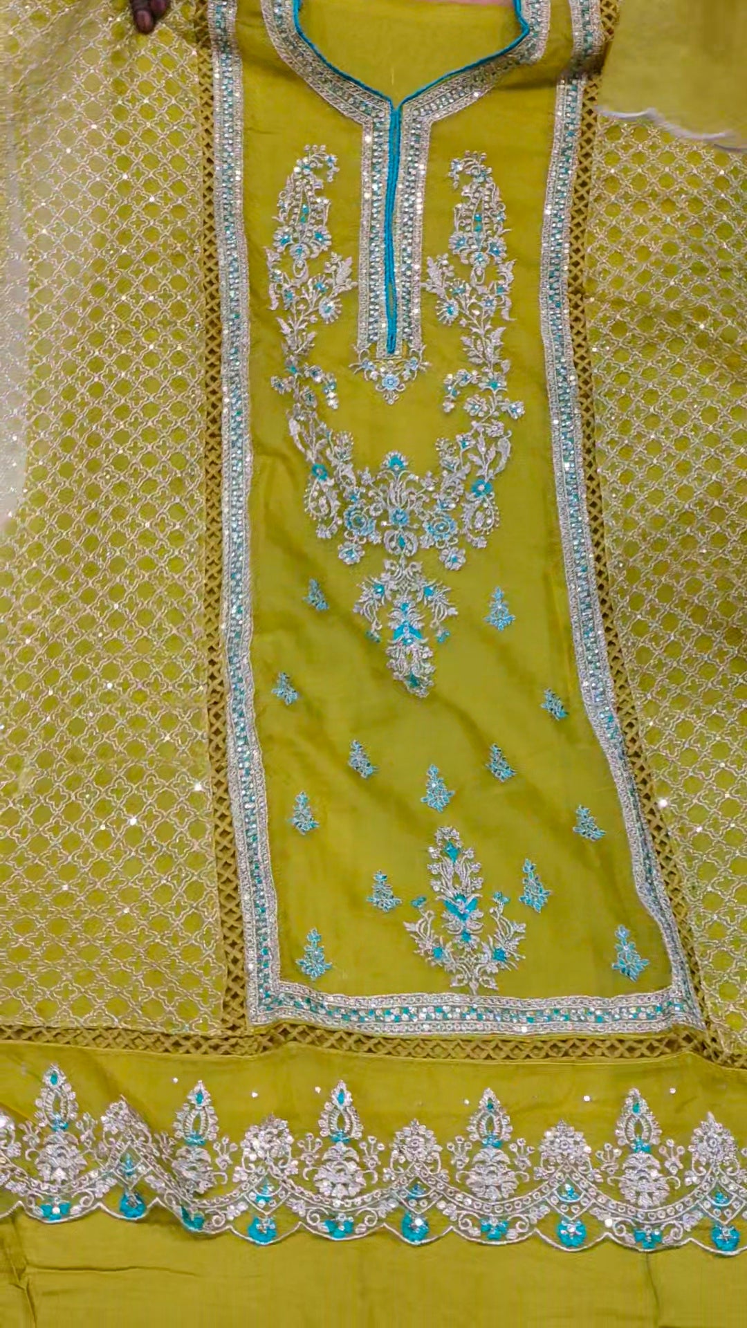 Yellow, haldi Designer Unstitched Suit