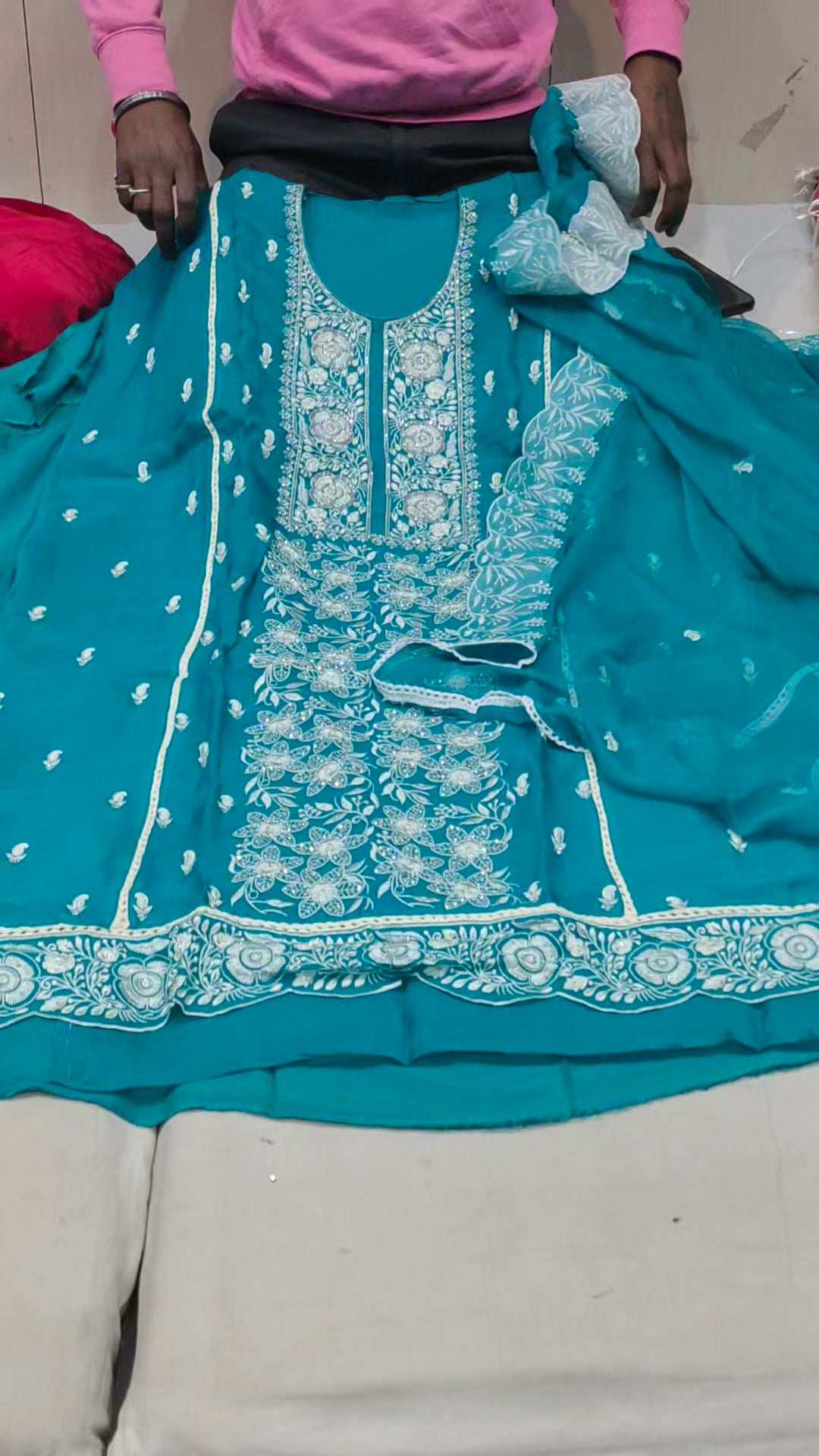 Blue Designer Unstitched Suit