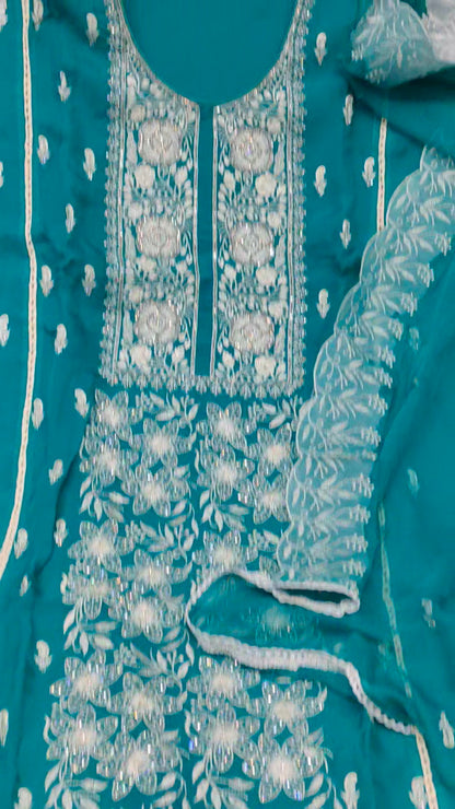 Blue Designer Unstitched Suit