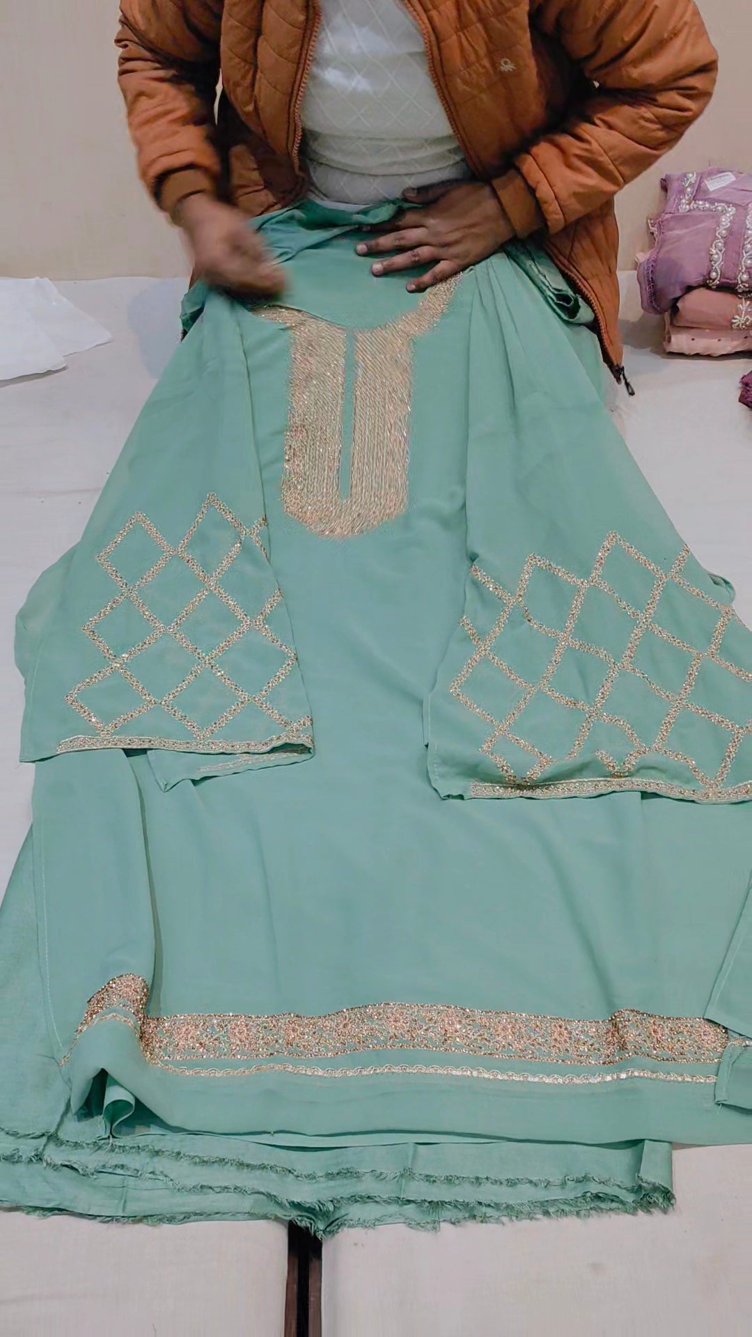 green designer Ladies Suits