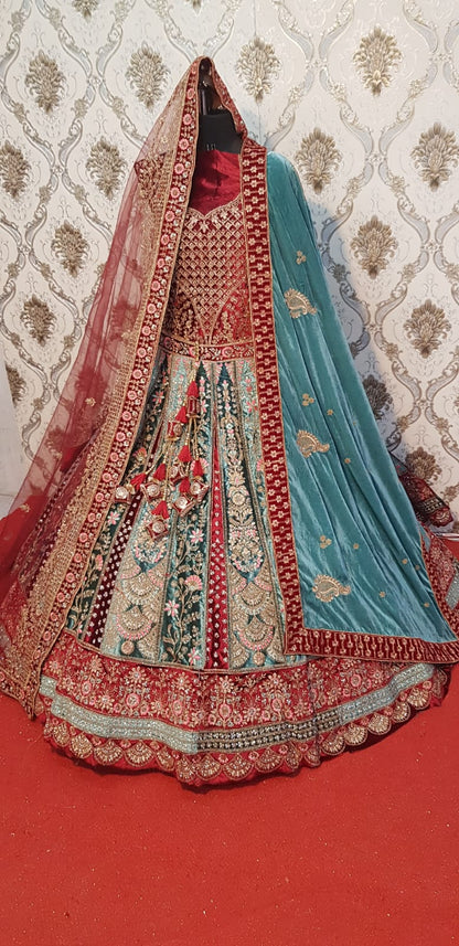 Beautiful baby pink pastel Double dupatta bridal Lehenga