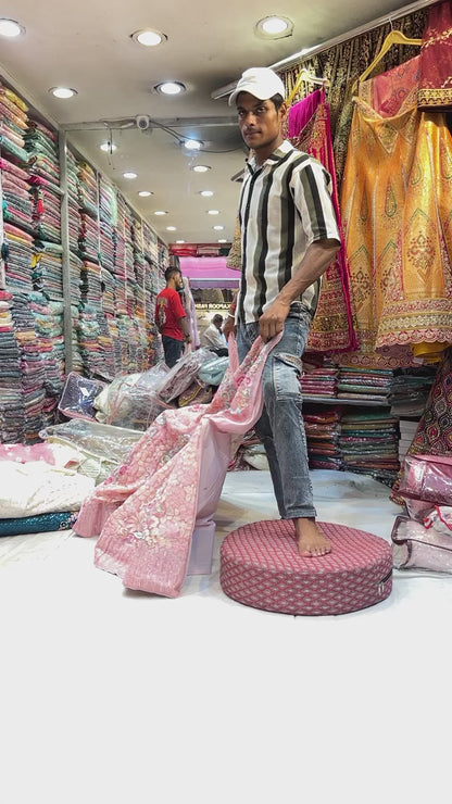 Floral pink lehenga