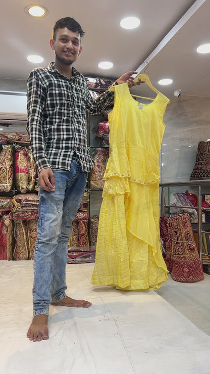 Yellow haldi mehendi long dress