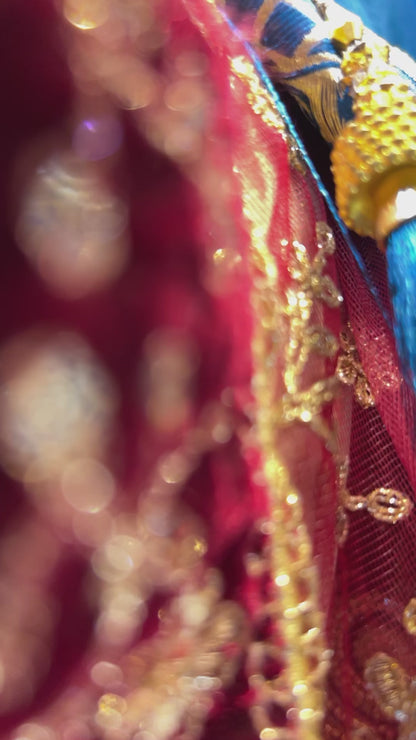 Red maroon bridal lehenga