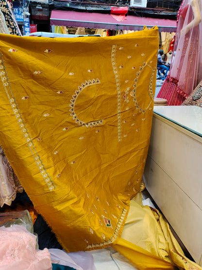 Mustard yellow saree