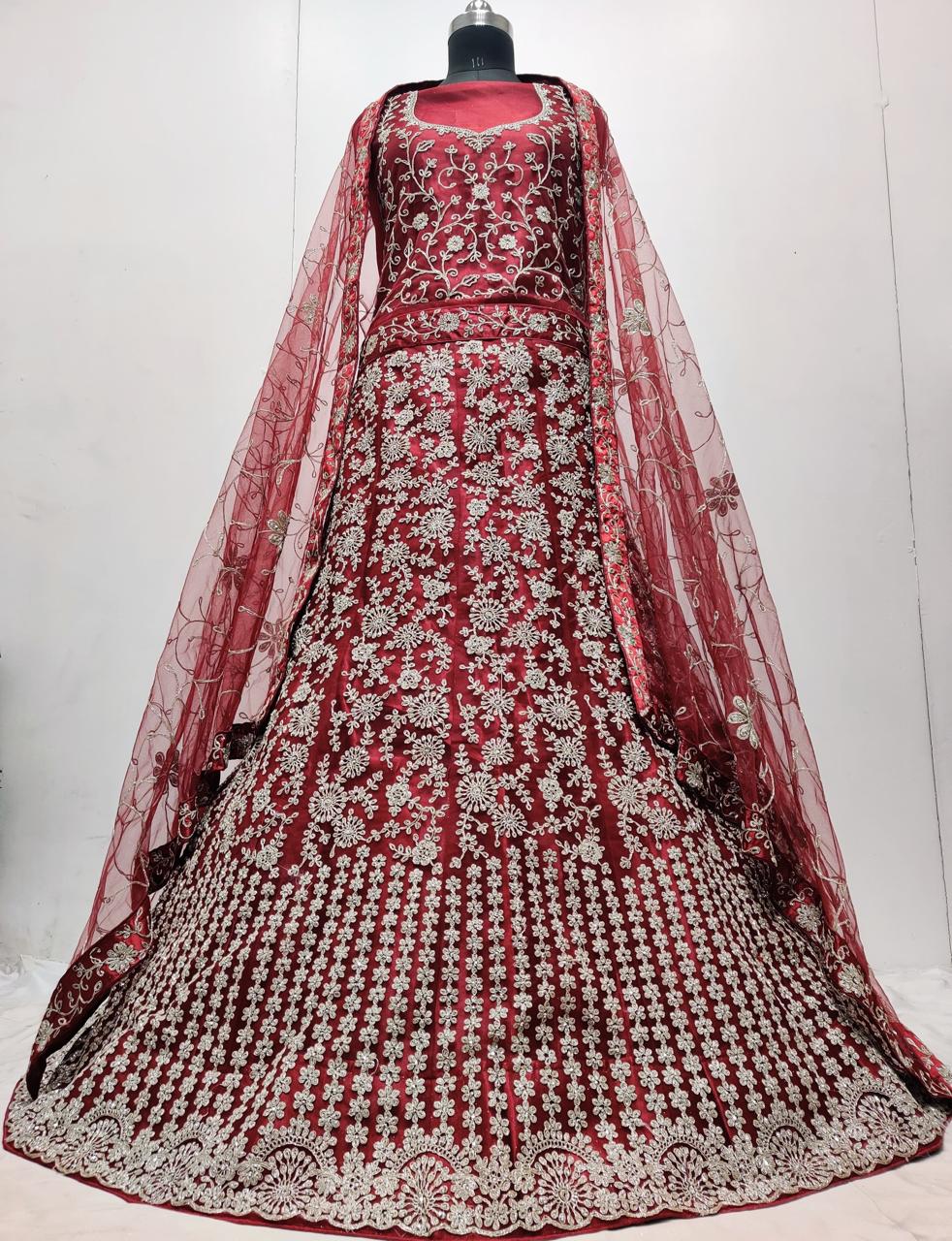 Awesome dark red brown Lehenga