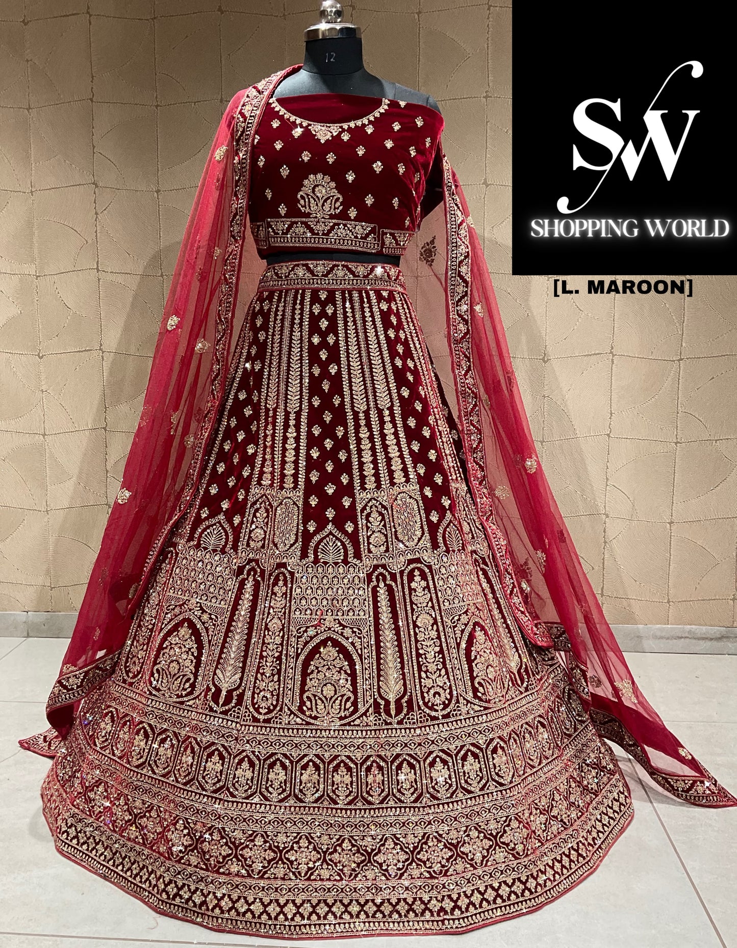 Majestic maroon bridal lehenga