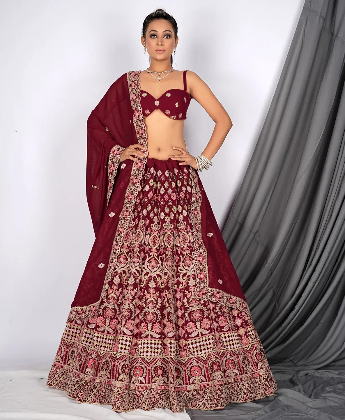 Charming maroon lehenga