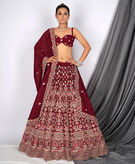 Lehenga marrón encantadora