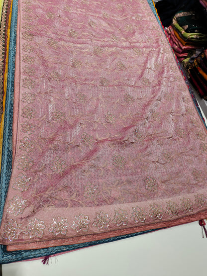 Awesome baby pink saree