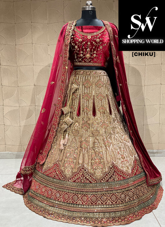 Lindo chiku doble duptta lehenga nupcial