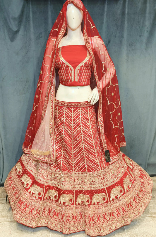 Lavishing gajraj pink bridal lehenga