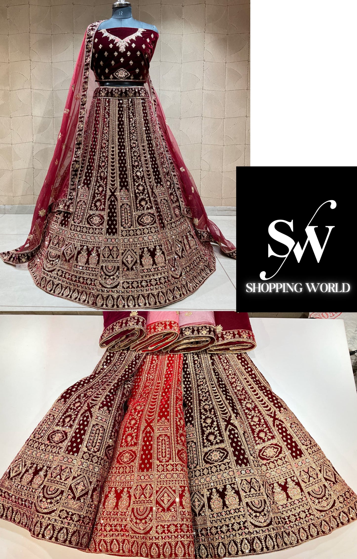 Amazing maroon bridal lehenga